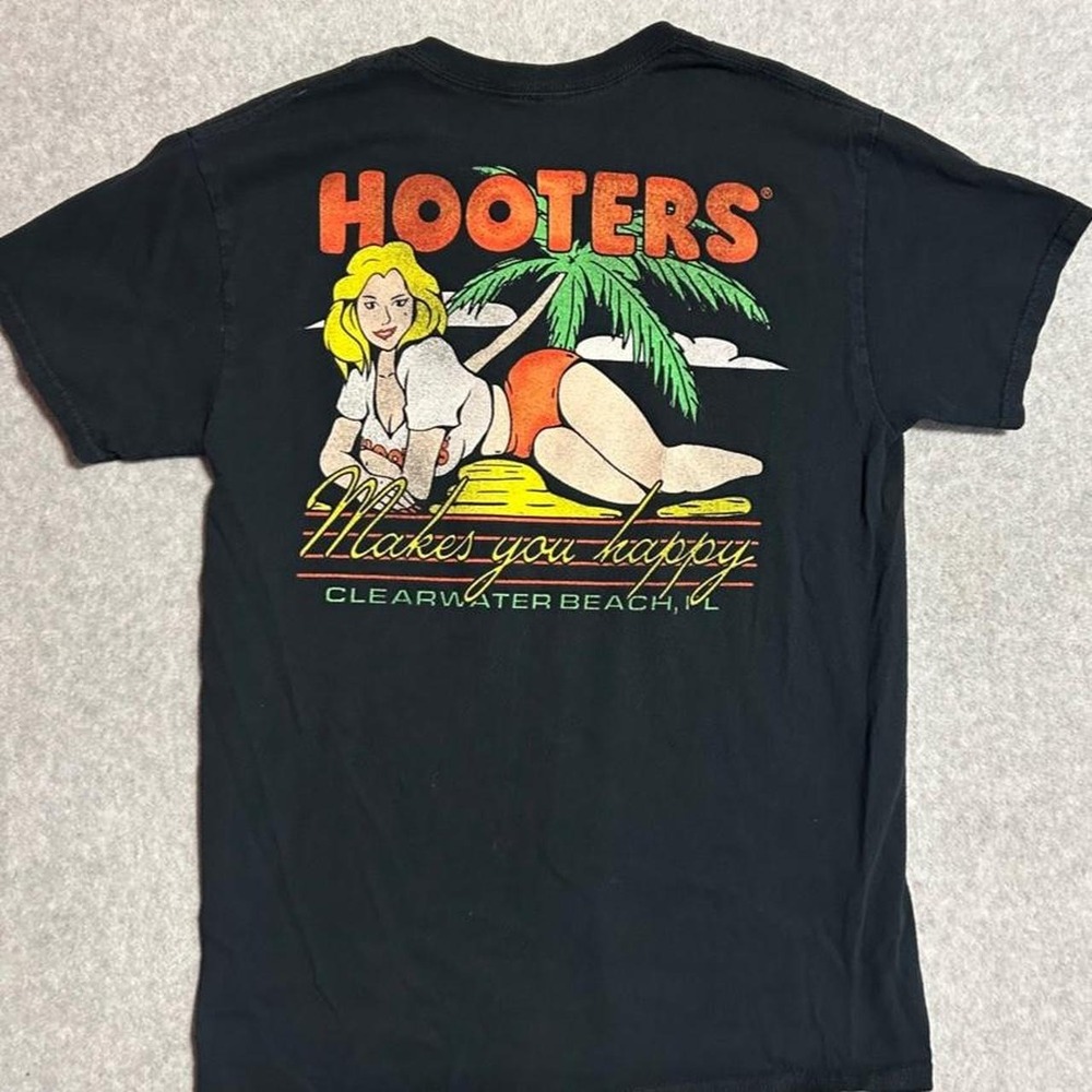 Ripple Junction Hooters Make You Happy Men's Medium Black T Shirt